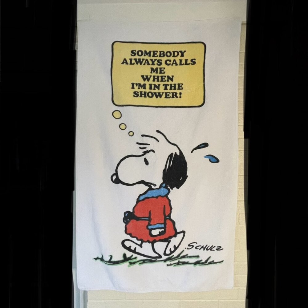 Vintage Snoopy “Somebody Calls Me” Retro Beach Bath Towel Tastemaker by Stevens